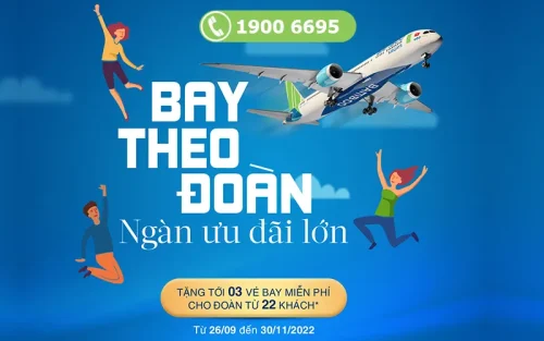Bamboo Airways khuyến mãi vé máy bay cho khách đoàn miễn phí