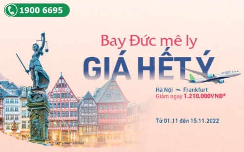Bamboo Airways giảm ngay 1.210.000 VNĐ cho vé máy bay đi Frankfurt