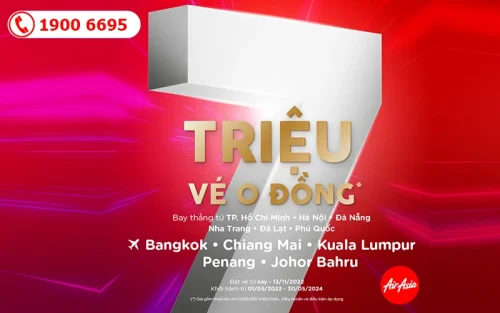Bay Thái Lan, Malaysia với 7 triệu vé 0 đồng AirAsia