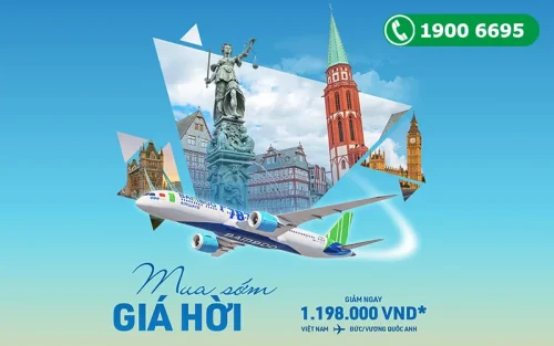 Bamboo Airways giảm giá vé máy bay đi châu Âu