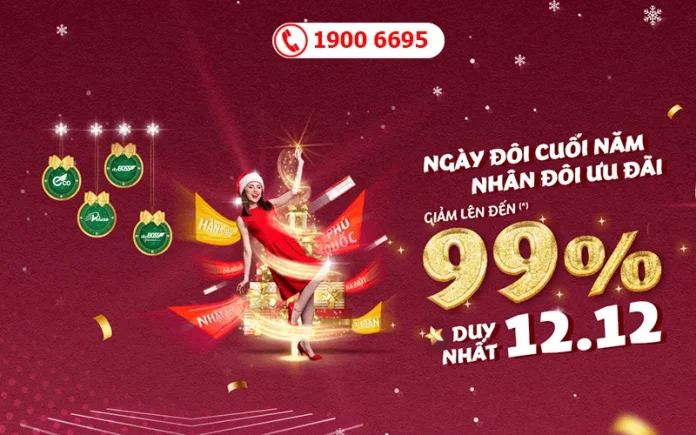 Vietjet Air sale 99% giá vé máy bay ngày đôi 12-12