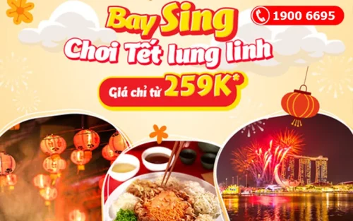 Vietjet Air ưu đãi vé máy bay đi Singapore dịp Tết 2023