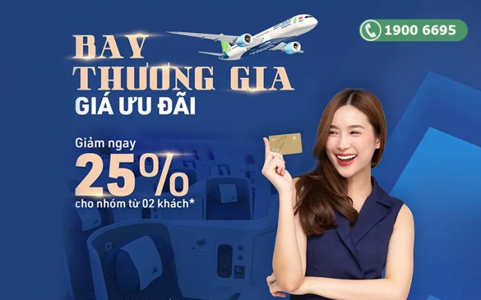 Ưu đãi giảm giá 25% vé hạng Thương gia Bamboo Airways