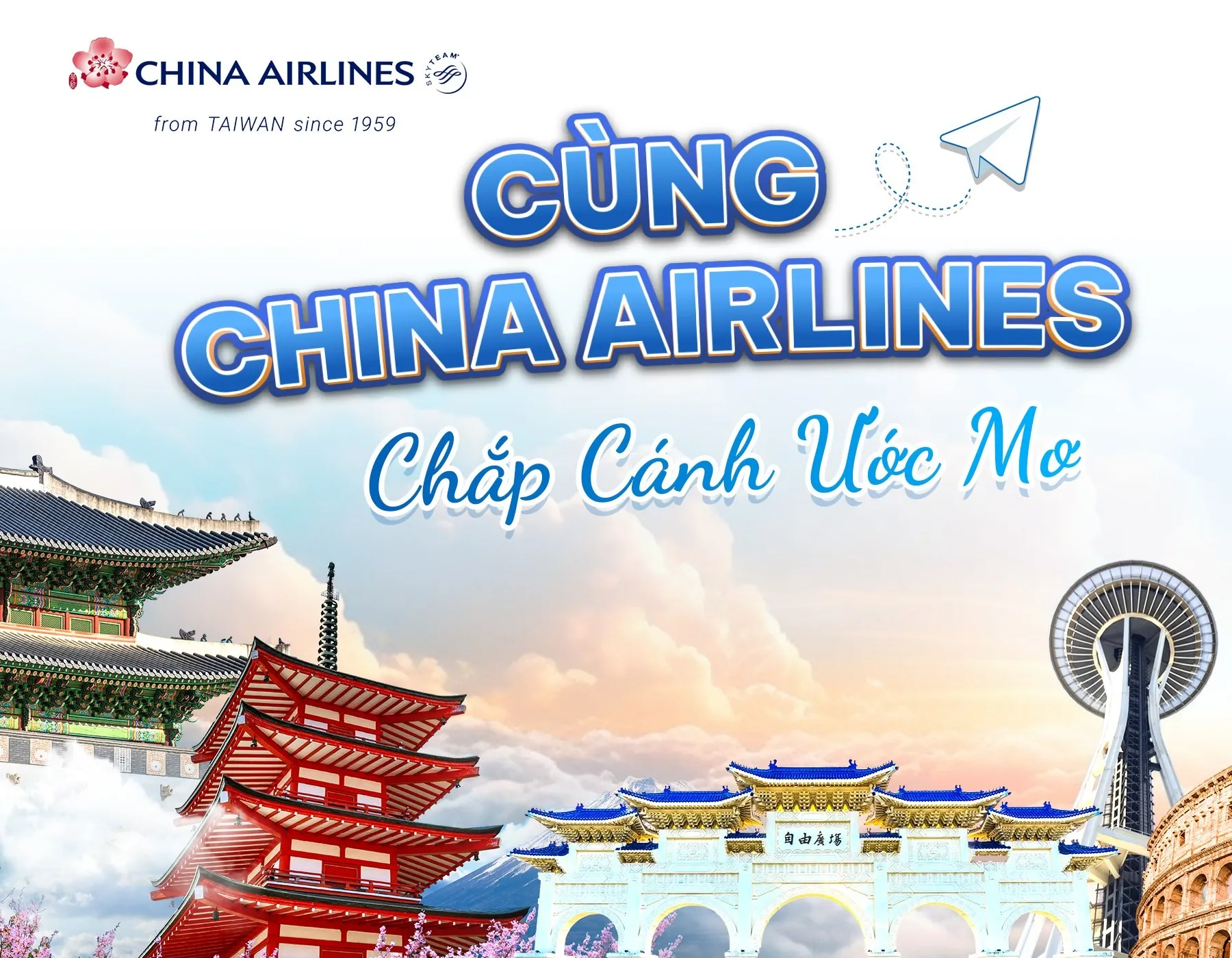 China Airlines ưu đãi 10% vé Đà Nẵng đến Đài Bắc, Nhật Bản, Bắc Mỹ