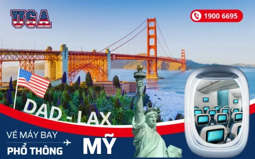Đặt mua vé máy bay Đà Nẵng đi Mỹ phổ thông