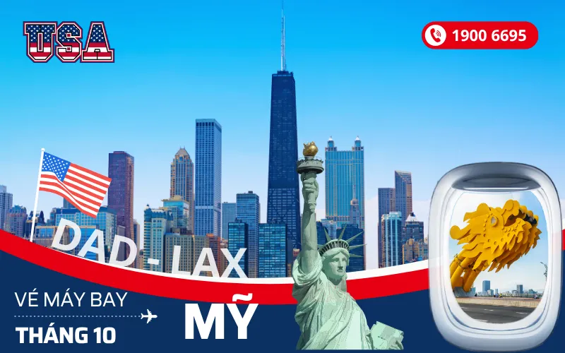 Đặt mua vé máy bay Đà Nẵng đi Mỹ tháng 10