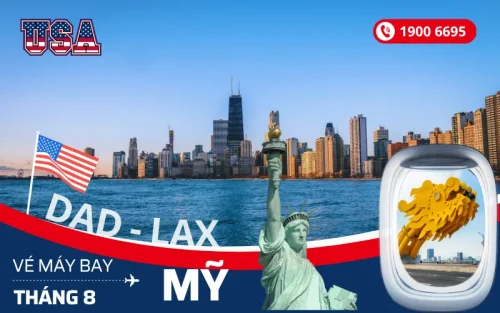 Đặt mua vé máy bay Đà Nẵng đi Mỹ tháng 8