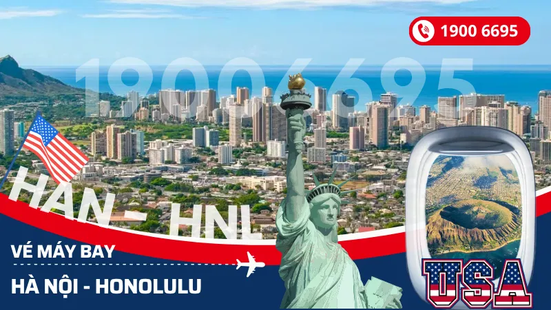 Đặt mua vé máy bay Hà Nội đi Honolulu Mỹ
