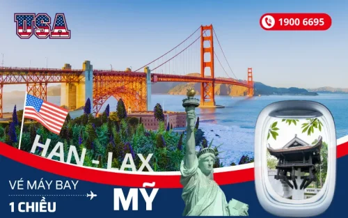 Đặt mua vé máy bay Hà Nội đi Mỹ 1 chiều