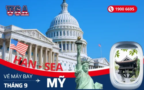 Đặt mua vé máy bay Hà Nội đi Mỹ tháng 9