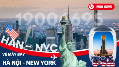 Đặt mua vé máy bay Hà Nội đi New York Mỹ
