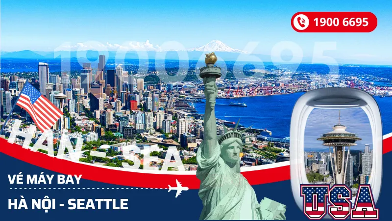 Đặt mua vé máy bay Hà Nội đi Seattle Mỹ