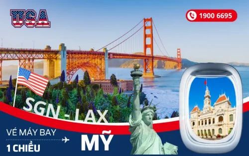 Đặt mua vé máy bay Sài Gòn đi Mỹ 1 chiều