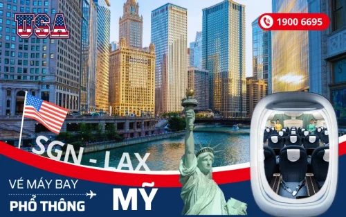 Đặt mua vé máy bay Sài Gòn đi Mỹ phổ thông