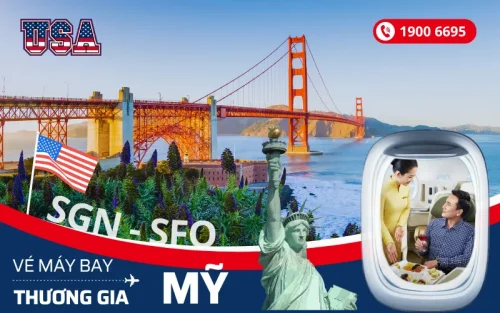 Đặt mua vé máy bay Sài Gòn đi Mỹ thương gia