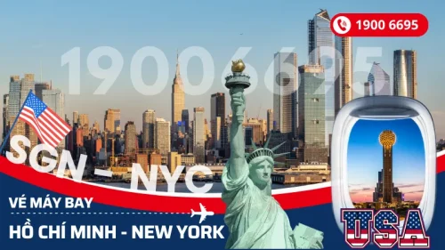 Đặt mua vé máy bay Sài Gòn đi New York Mỹ