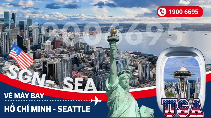 Đặt mua vé máy bay Sài Gòn đi Seattle Mỹ