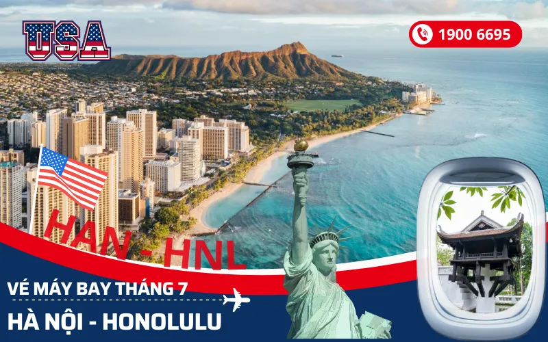 Đặt vé máy bay Hà Nội đi Honolulu Mỹ tháng 7