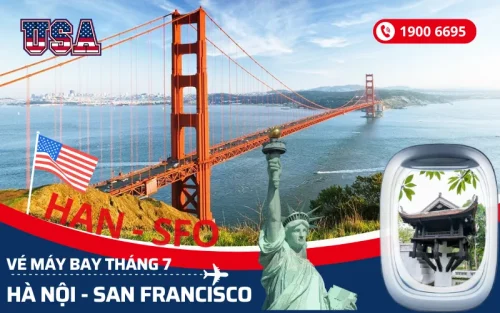 Đặt vé máy bay Hà Nội đi San Francisco Mỹ tháng 7