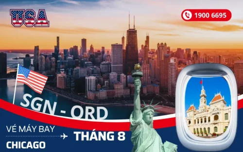 Đặt vé máy bay Sài Gòn (TP.HCM) đi Chicago Mỹ tháng 8