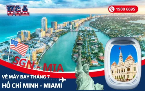 Đặt vé máy bay Sài Gòn (TP.HCM) đi Miami Florida Mỹ tháng 7