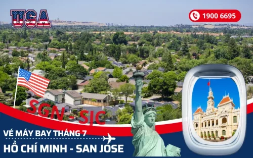 Đặt vé máy bay Sài Gòn (TP.HCM) đi San Jose Mỹ tháng 7