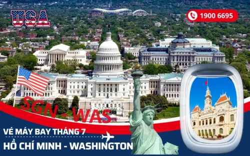 Đặt vé máy bay Sài Gòn (TP.HCM) đi Washington Mỹ tháng 7