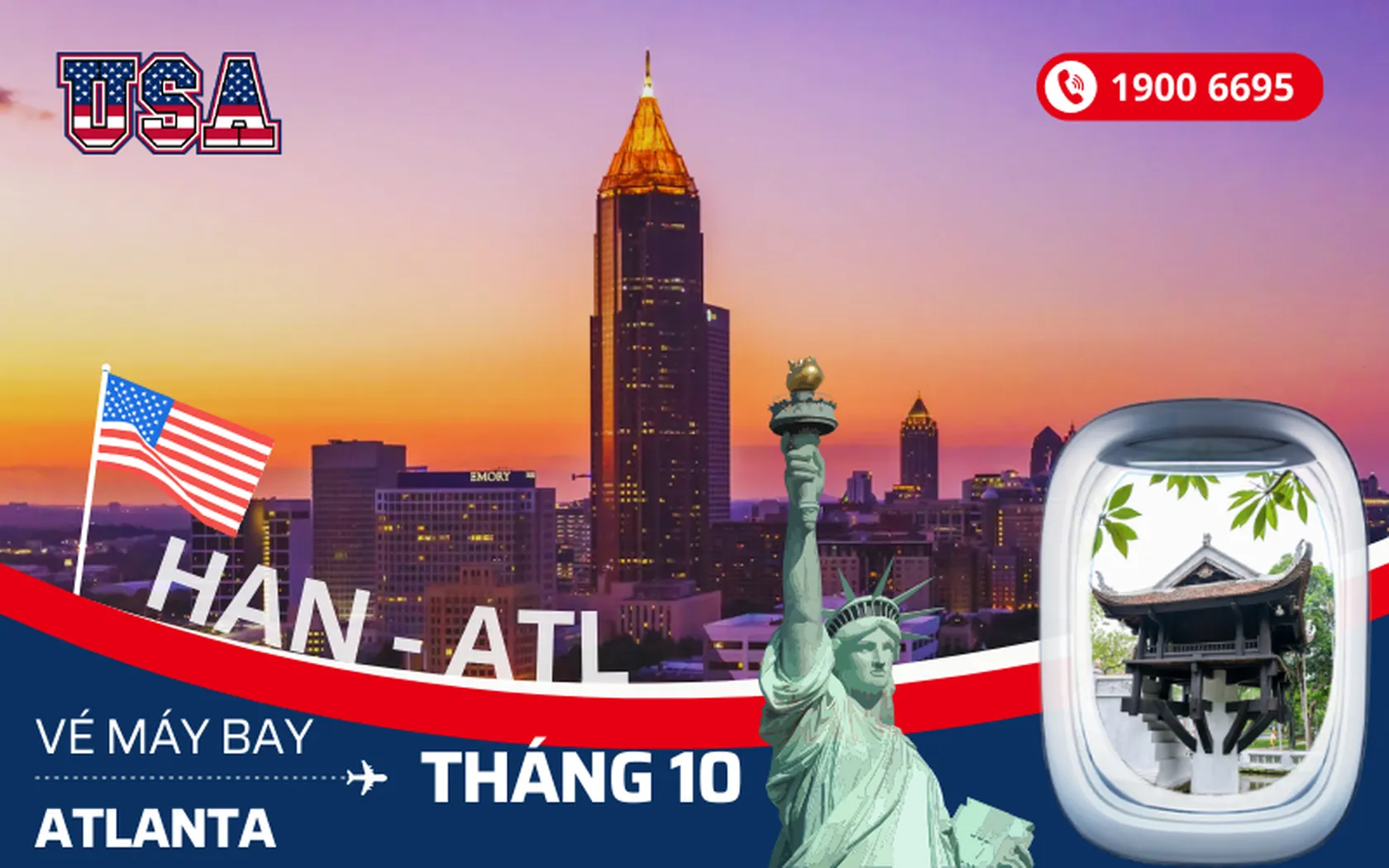 Bán vé Hà Nội đi Atlanta Mỹ tháng 10