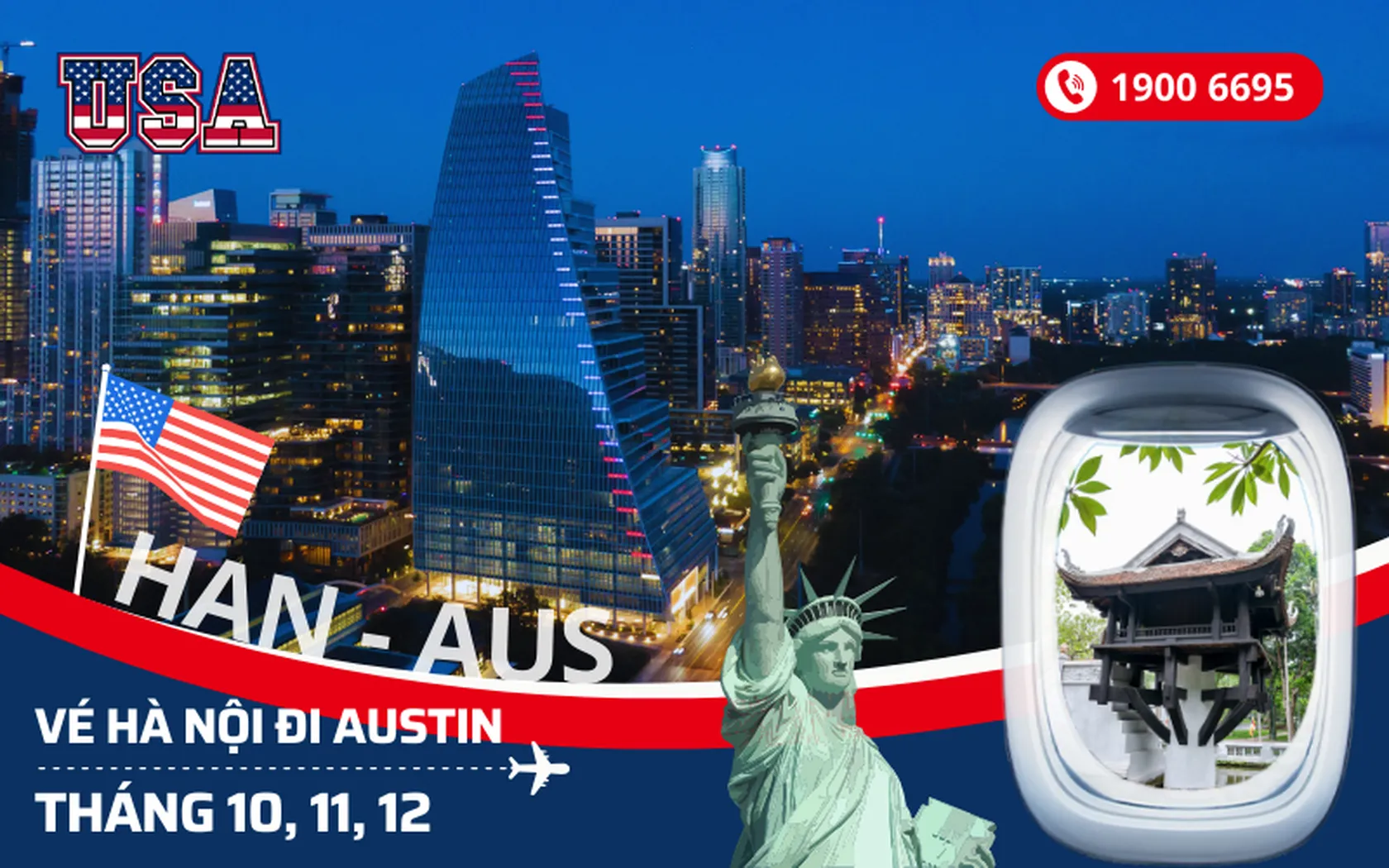 Bán vé Hà Nội đi Austin Mỹ tháng 10, 11, 12