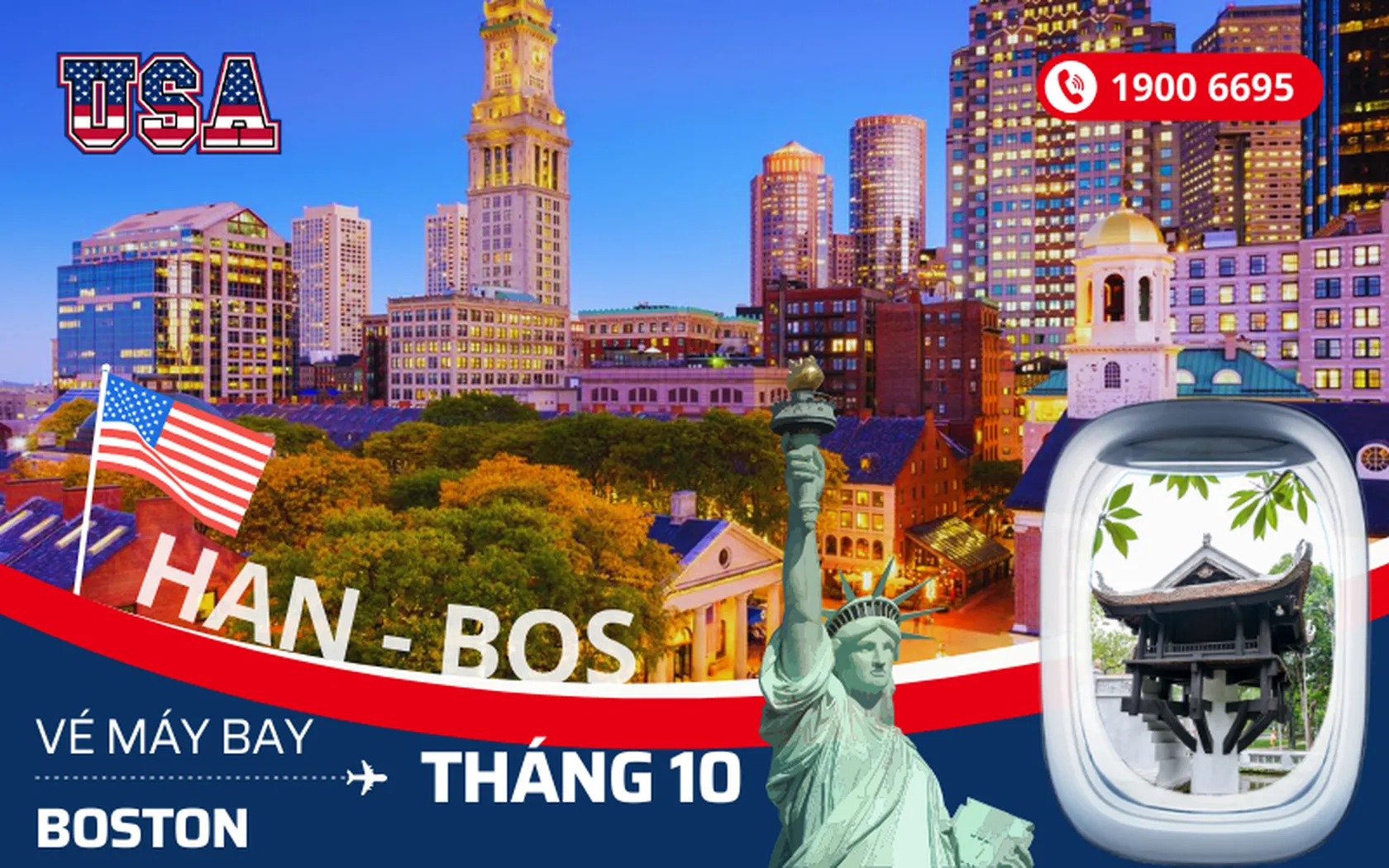 Bán vé Hà Nội đi Boston Mỹ tháng 10