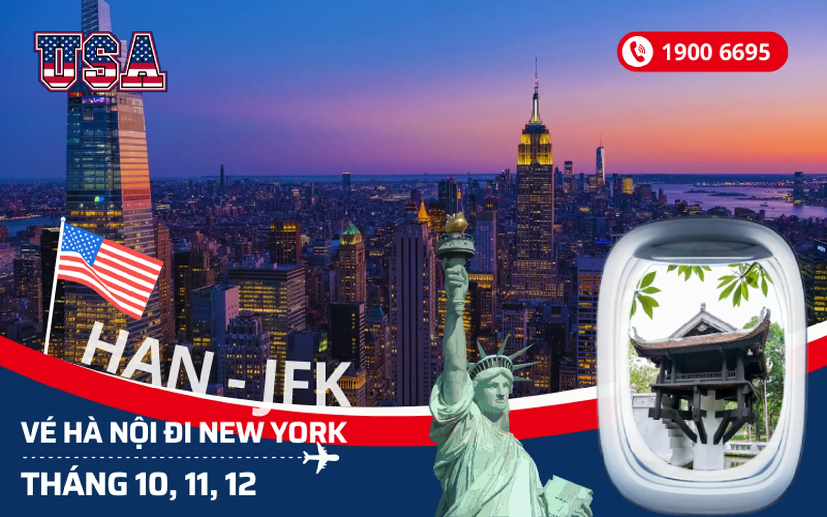 Bán vé Hà Nội đi New York Mỹ tháng 10, 11, 12