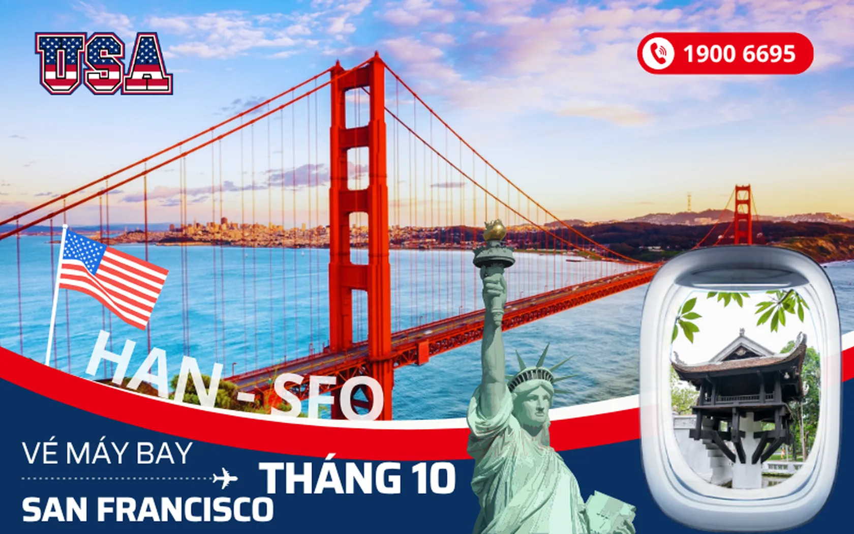 Bán vé Hà Nội đi San Francisco Mỹ tháng 10