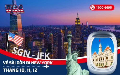 Bán vé Sài Gòn (TP.HCM) đi New York Mỹ tháng 10, 11, 12