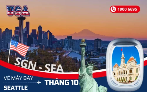 Bán vé Sài Gòn (TP.HCM) đi Seattle Mỹ tháng 10