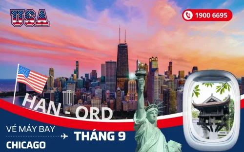 Chuyến bay Hà Nội đi Chicago Mỹ tháng 9