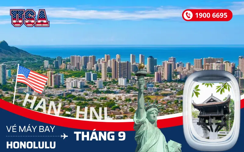 Chuyến bay Hà Nội đi Honolulu Mỹ tháng 9