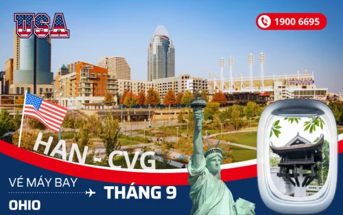 Chuyến bay Hà Nội đi Ohio Mỹ tháng 9