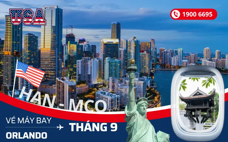 Chuyến bay Hà Nội đi Orlando Florida Mỹ tháng 9