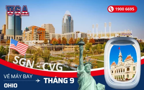 Chuyến bay Sài Gòn (TP.HCM) đi Ohio Mỹ tháng 9