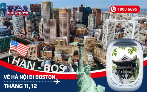 Giá vé máy bay Hà Nội đi Boston (BOS) Mỹ tháng 11, 12