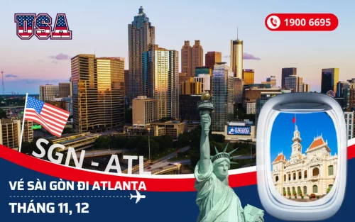 Giá vé máy bay Sài Gòn (TP.HCM) đi Atlanta (ATL) Mỹ tháng 11, 12