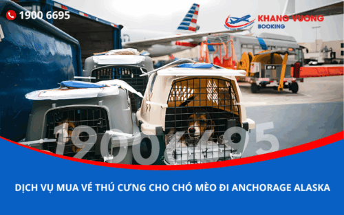 Dịch vụ đặt vé máy bay cho thú cưng chó mèo đi Anchorage Alaska Mỹ