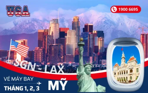 Chặng bay TP.HCM đi Mỹ tháng 1, 2, 3